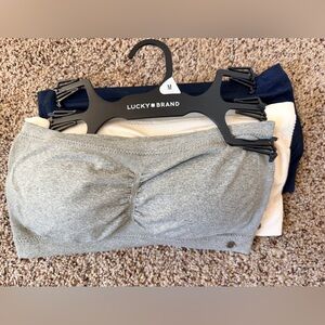 Lucky Brand Women’s Gray, White, and Navy Strapless Seamless Bra Set of 3 - M